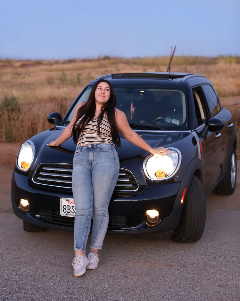 teen girl and car